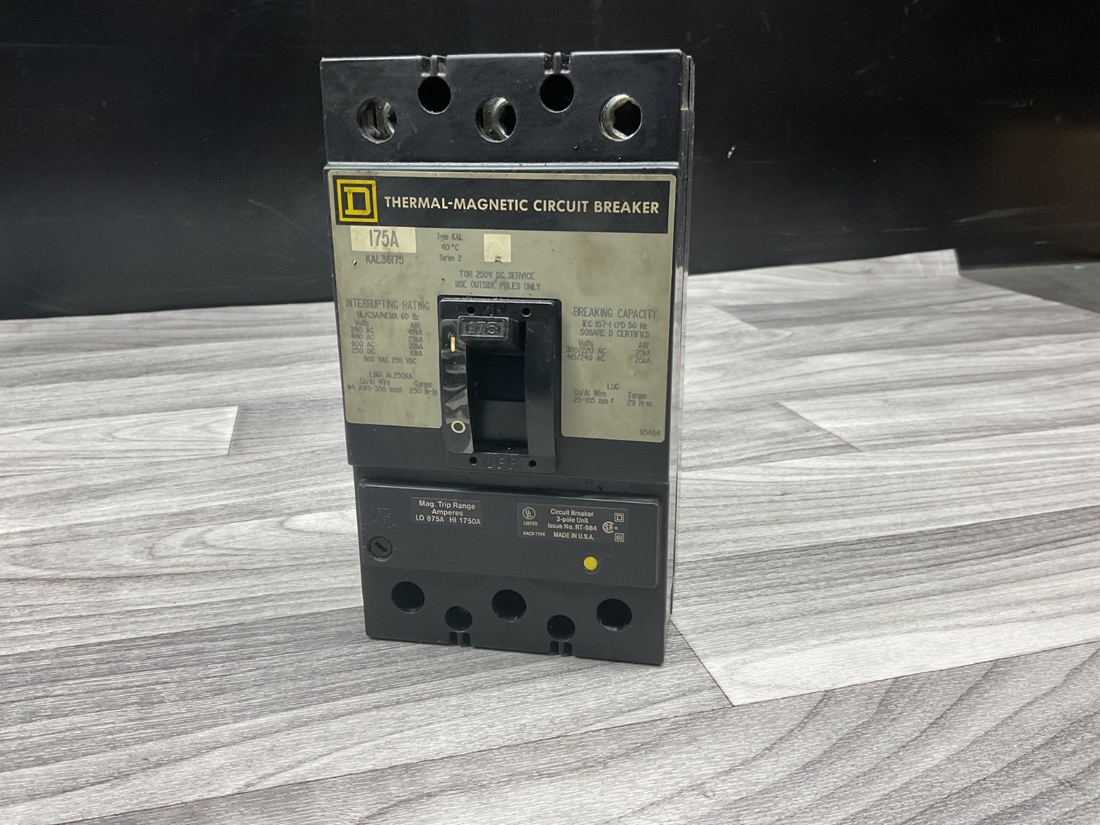 Square D KAL36175,175 Amp,3 Pole,250V – #323B160PR3