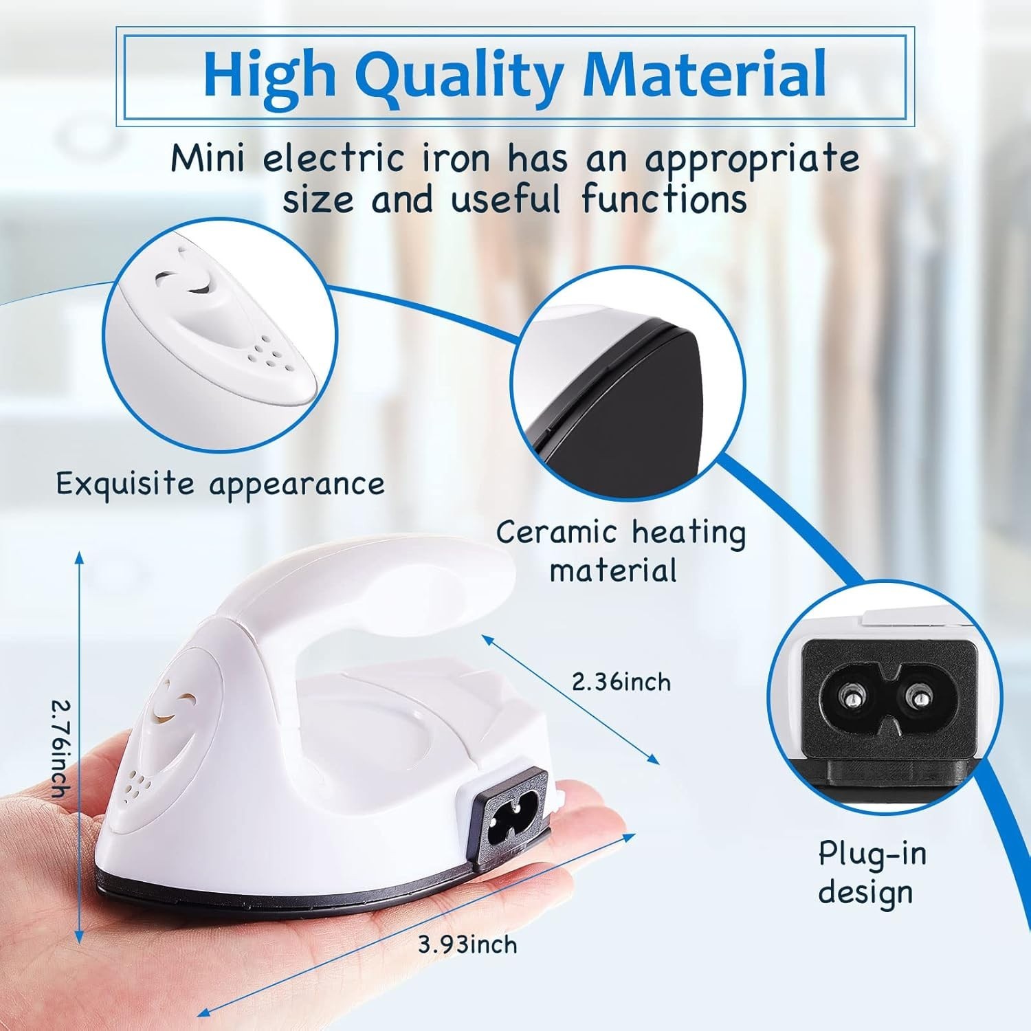 Elegant Mini Craft Iron 3.93 x 2.36 in – Fast Heating for Versatile DIY Projects
