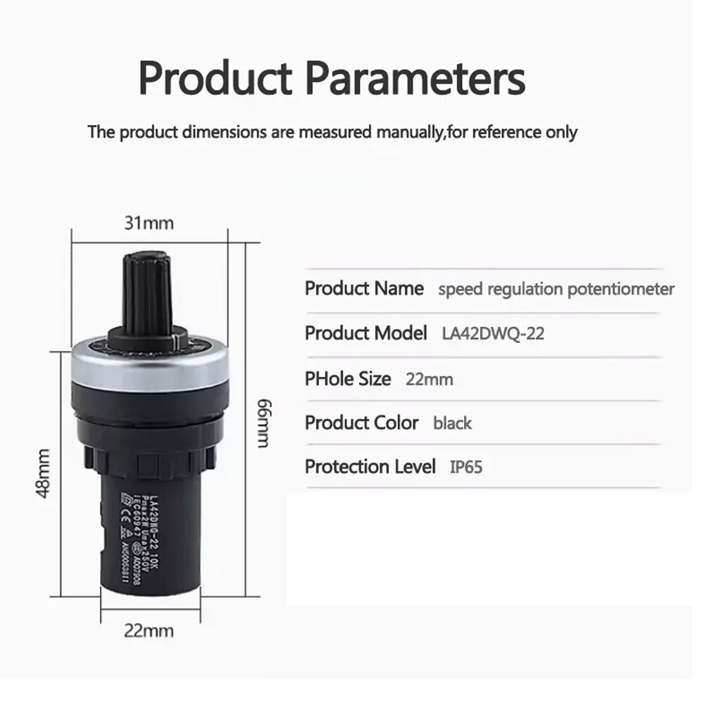 4-20 Pack LA42DWQ-22 22mm Panel Mount Potentiometer, 5K/10K Ohm, 2W 250V USA