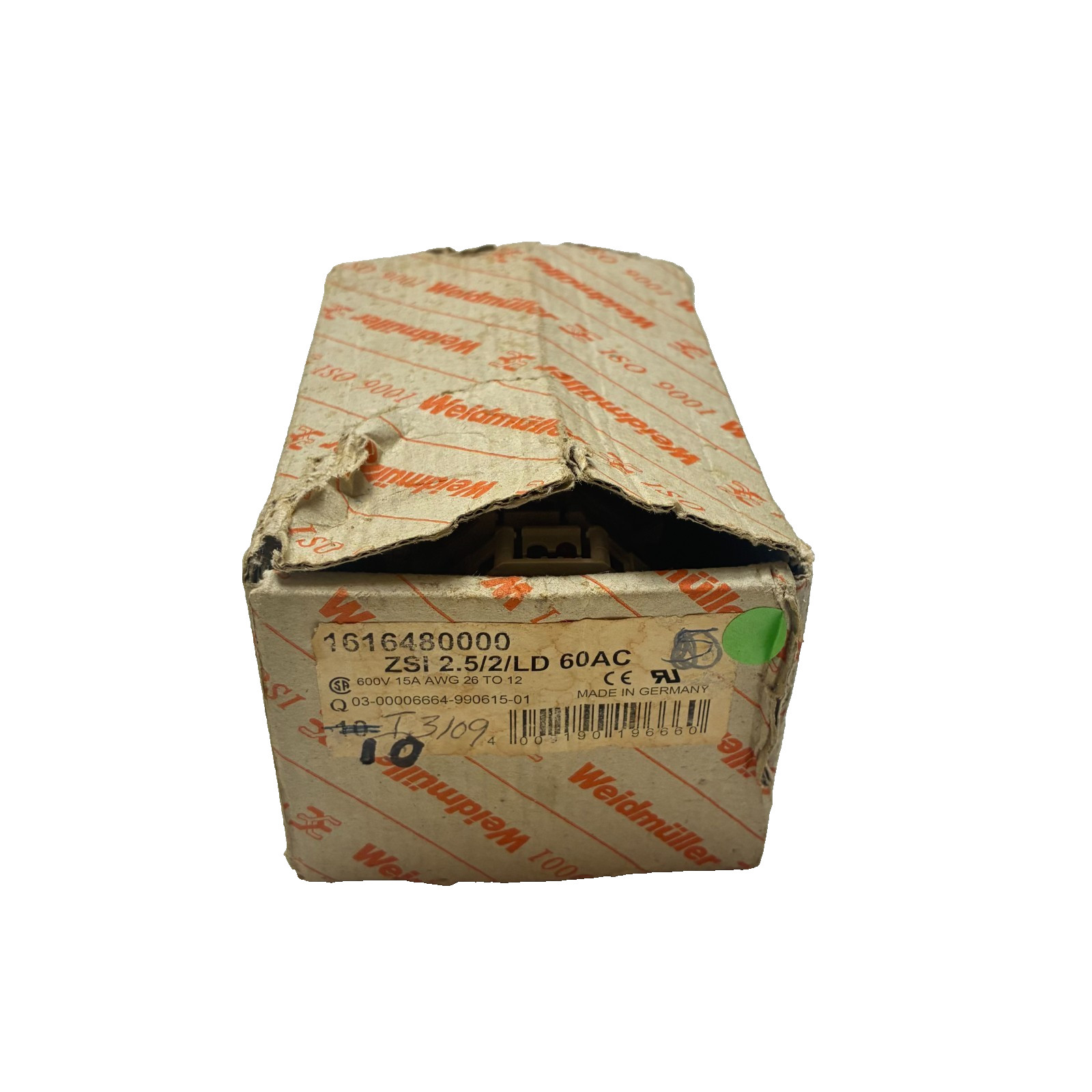 WEIDMULLER ZSI 2.5/2/LD 60AC 1616480000 Fuse Terminal Dark Beige 15A (Lot of 10)