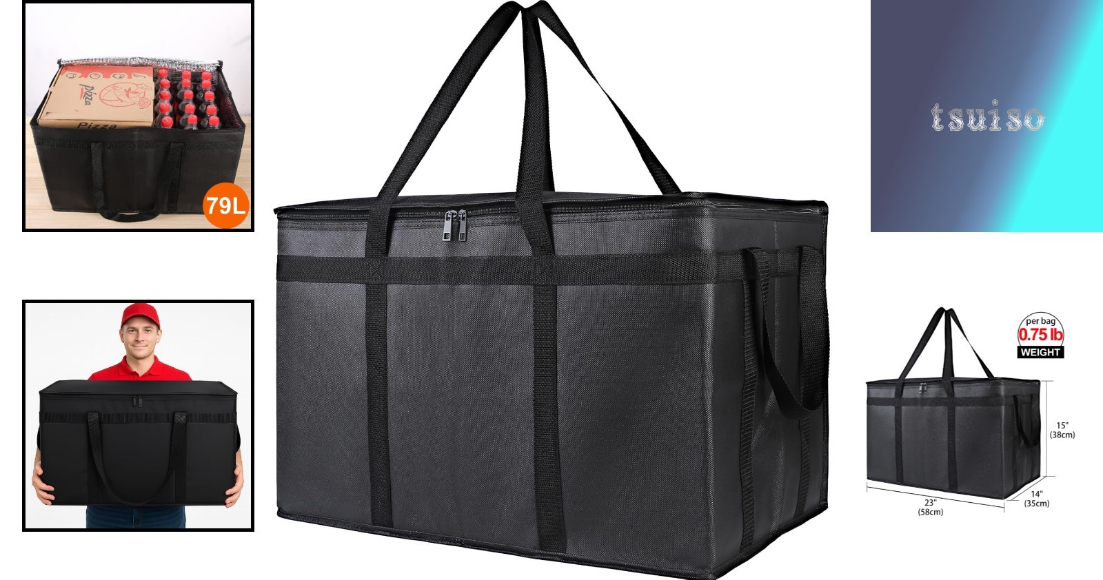 Large Capacity Insulated Food Bag XXXL – Waterproof Design for Safe Deliveries