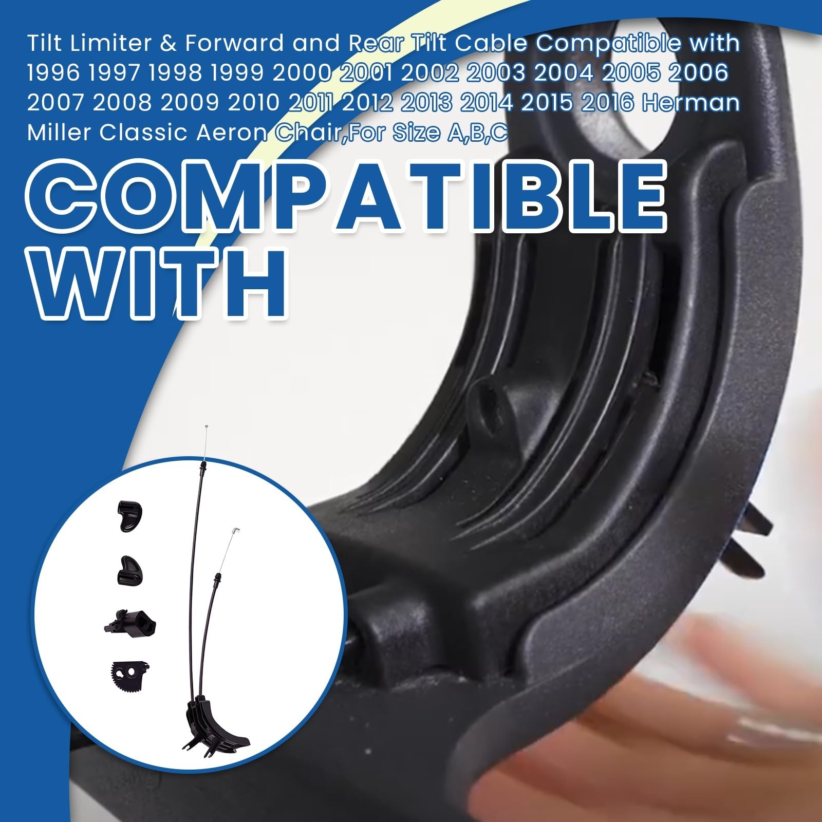 Tilt Limiter & Forward Rear Tilt Cable Kit Compatible with Herman Miller 1996…