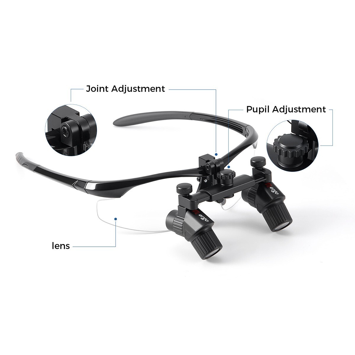 2.5.0X-6.0X Dental Medical Surgical Ergo Binocular Loupes /5W LED Head Light