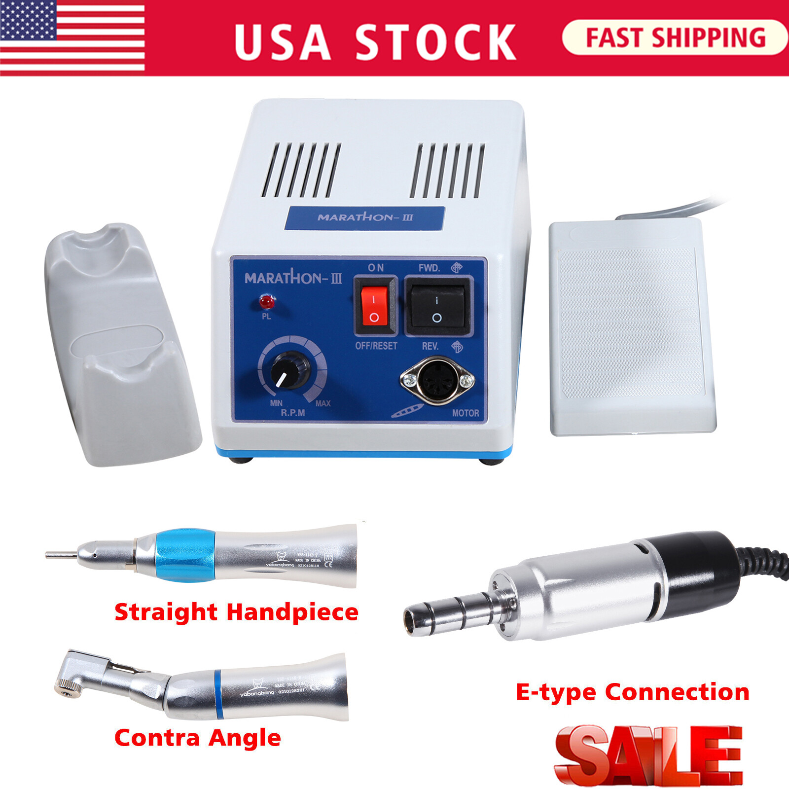 Electric Micromotor Dental Lab Marathon 35K RPM Polishing/Low Speed Handpiece OR