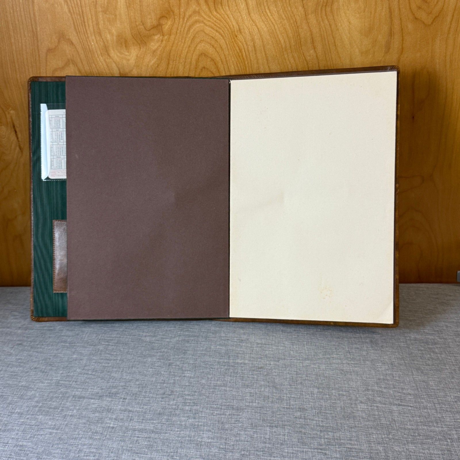 Vintage 1965 German Genuine Leather A4 Writing Portfolio Zodiac Brown