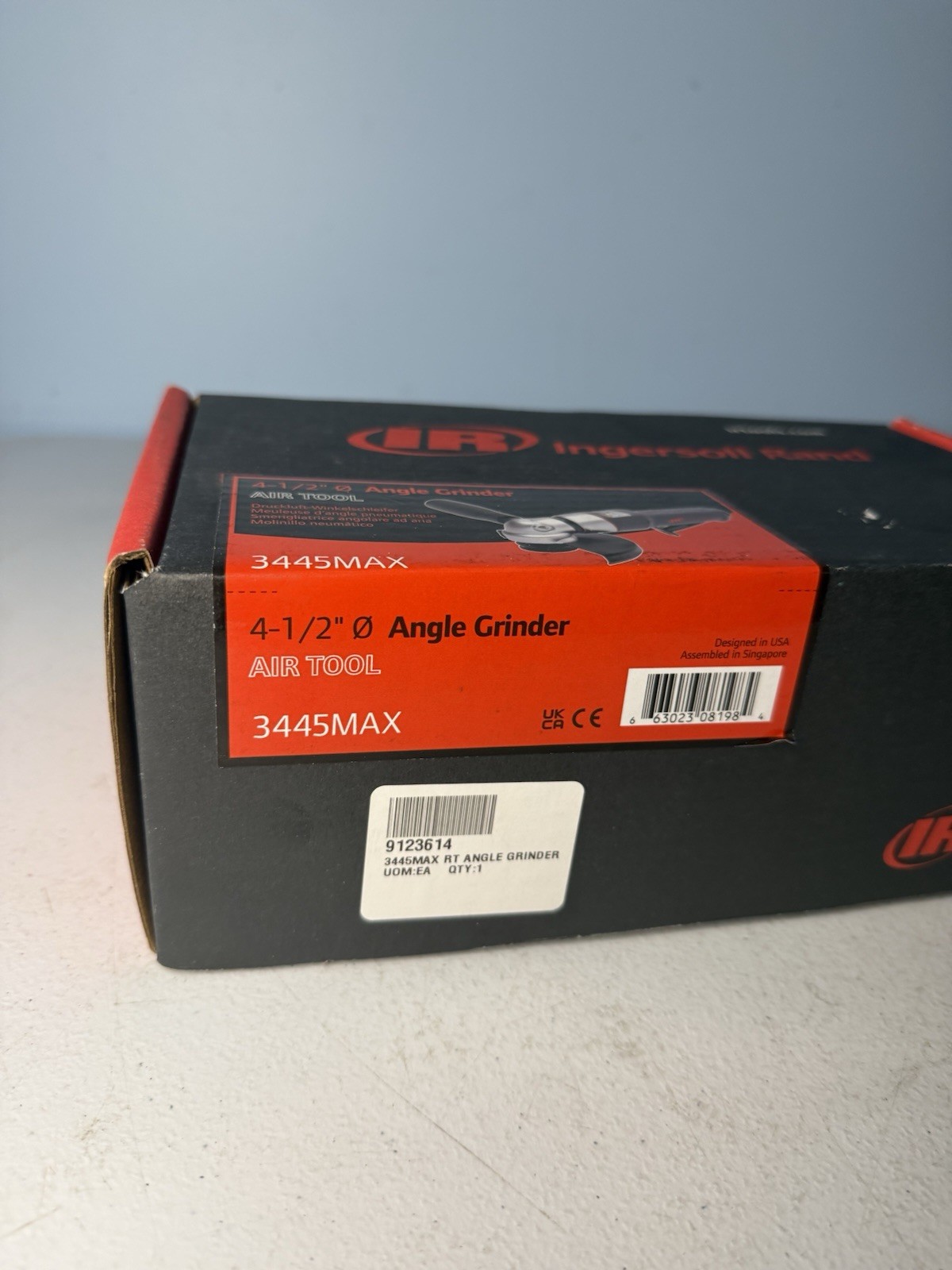 Ingersoll Rand 3445MAX Air Angle Grinder – 4.5″ Wheel | 12K RPM | 0.88 HP | 1984