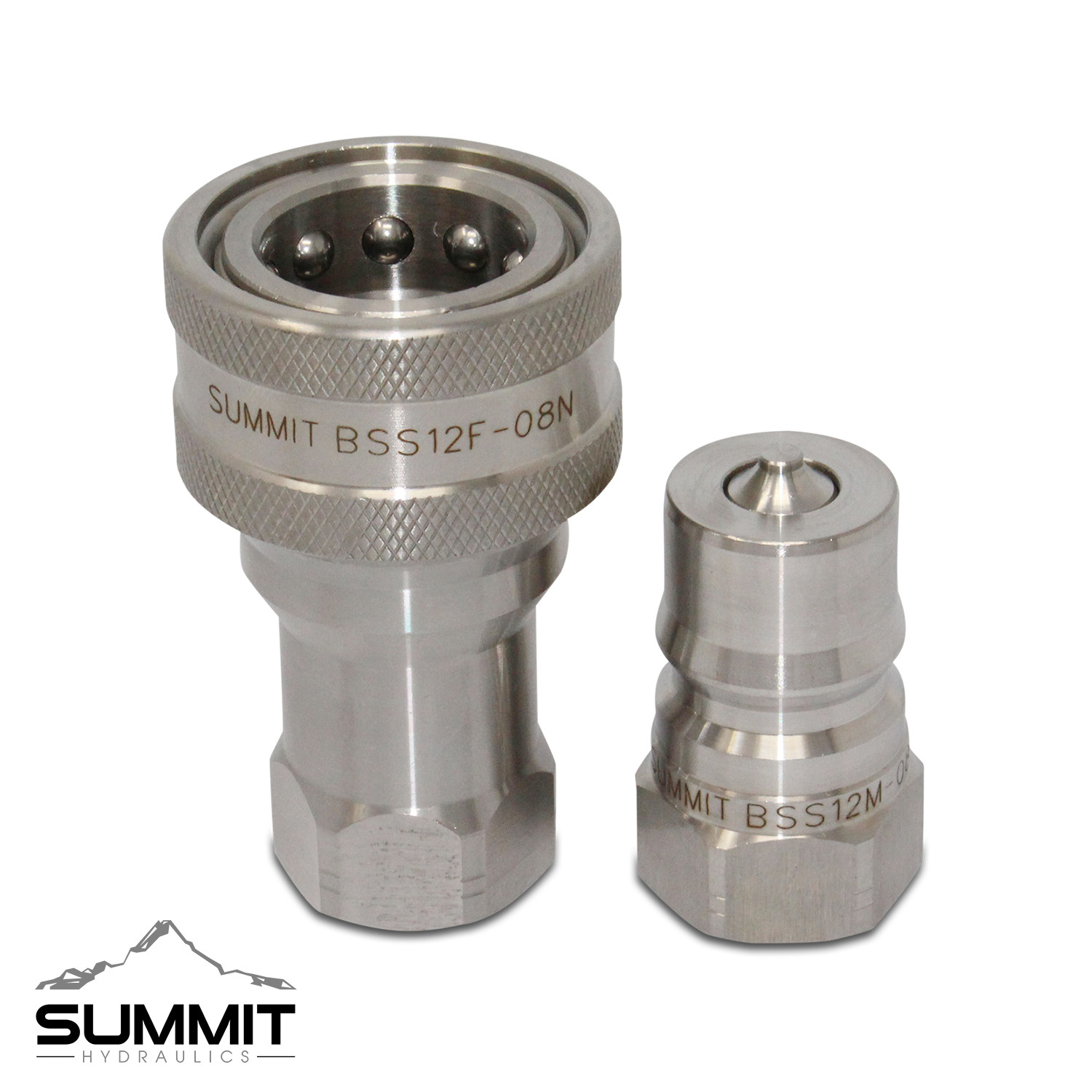 1/2″ NPT ISO 7241-B Stainless Steel Quick Disconnect Hydraulic Coupler Set