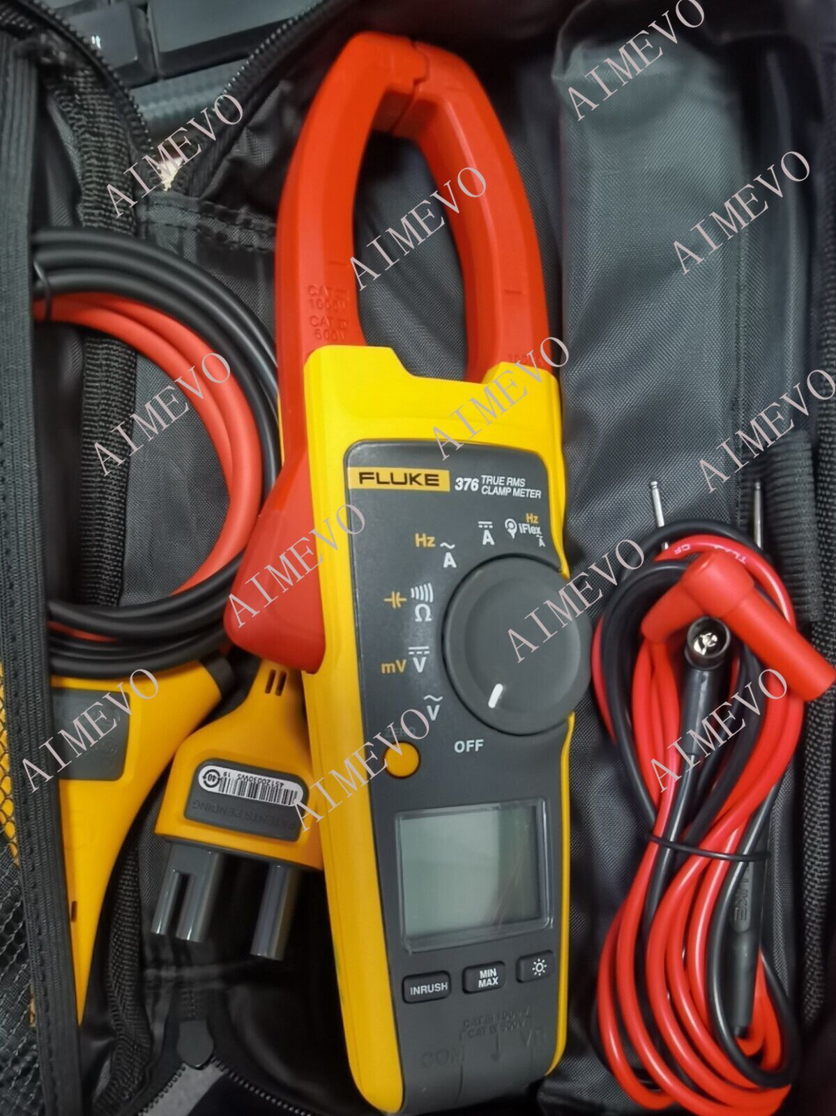 FLUKE 376 True RMS AC/DC Clamp Meter with Iflex Cable, Leads and case