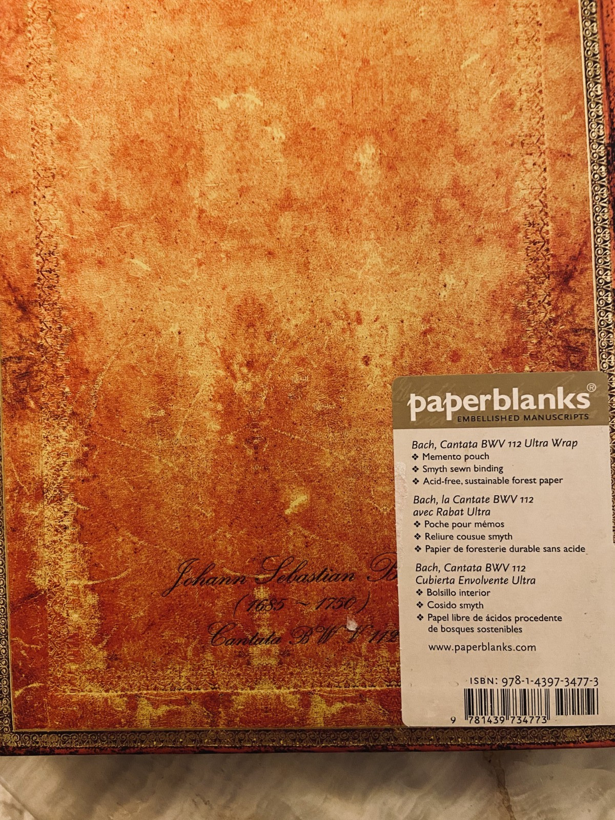 PAPERBLANKS-Lined Hardcover Journal-Embellished Manuscripts Coll- BACH-Rare/New
