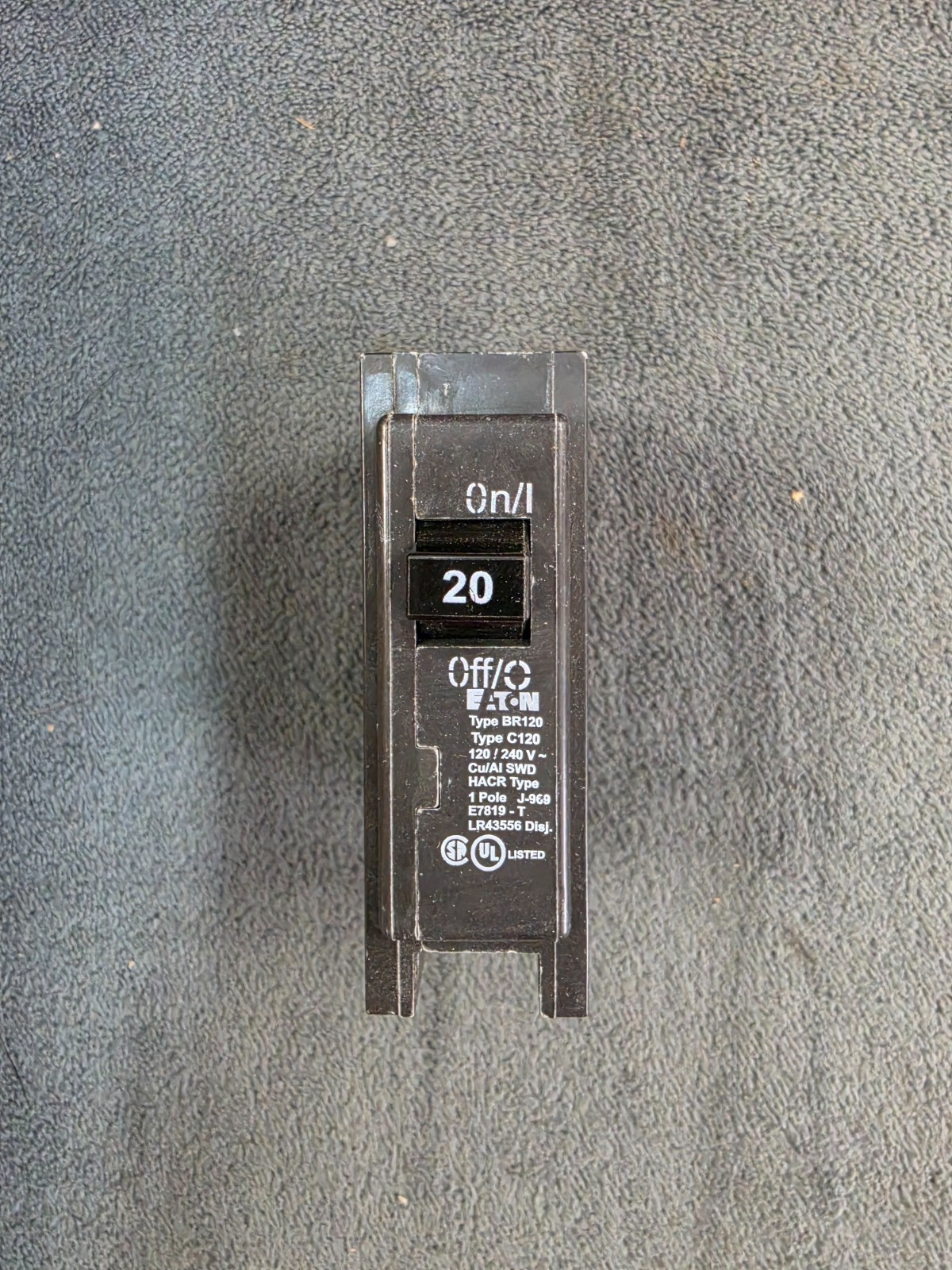 (10) Eaton BR 20 Amp 120/240 Volts Single Pole Circuit Breaker