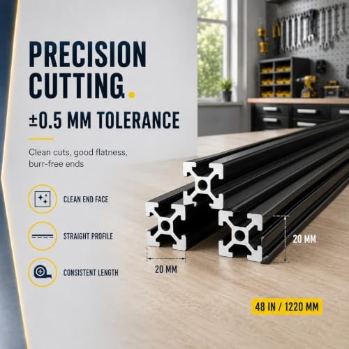 10pk 48″ Black 2020 T-Slot Aluminum Extrusion DIY Frame CNC 3D Printer