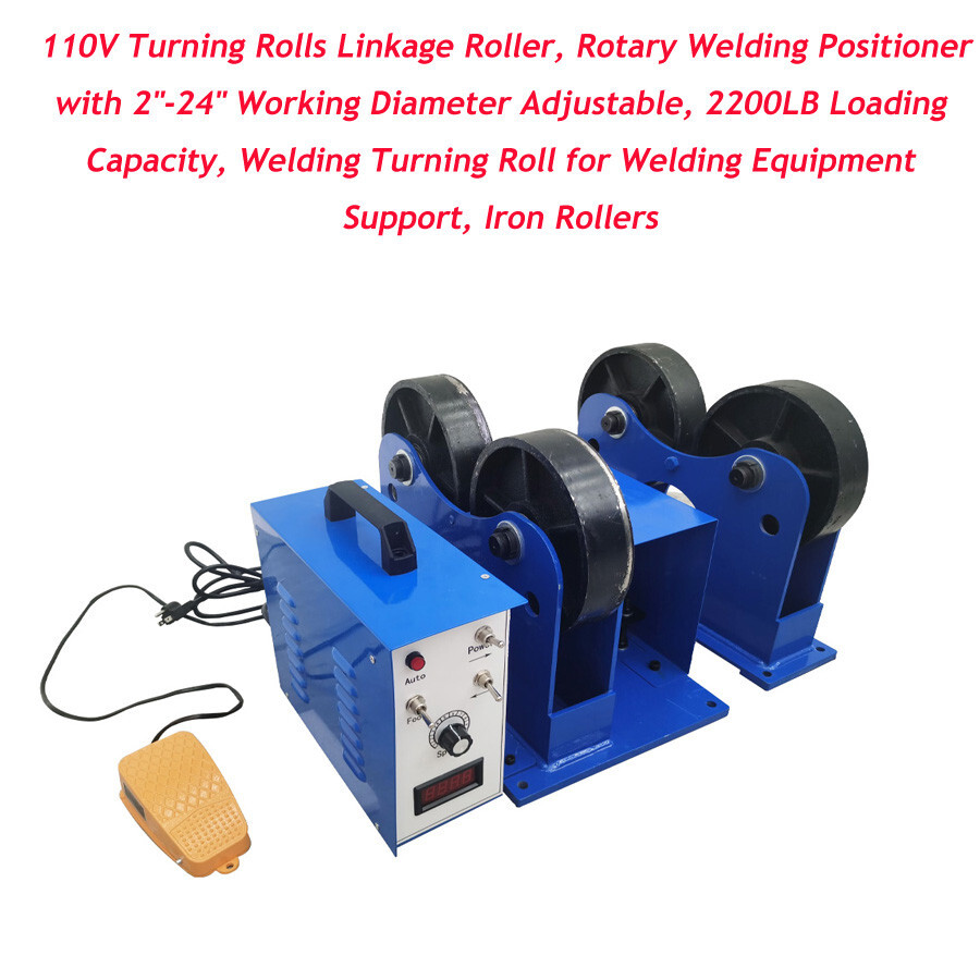 110V Rotary Welding Positioner Digital Turning Rolls Linkage Roller 2200LBS