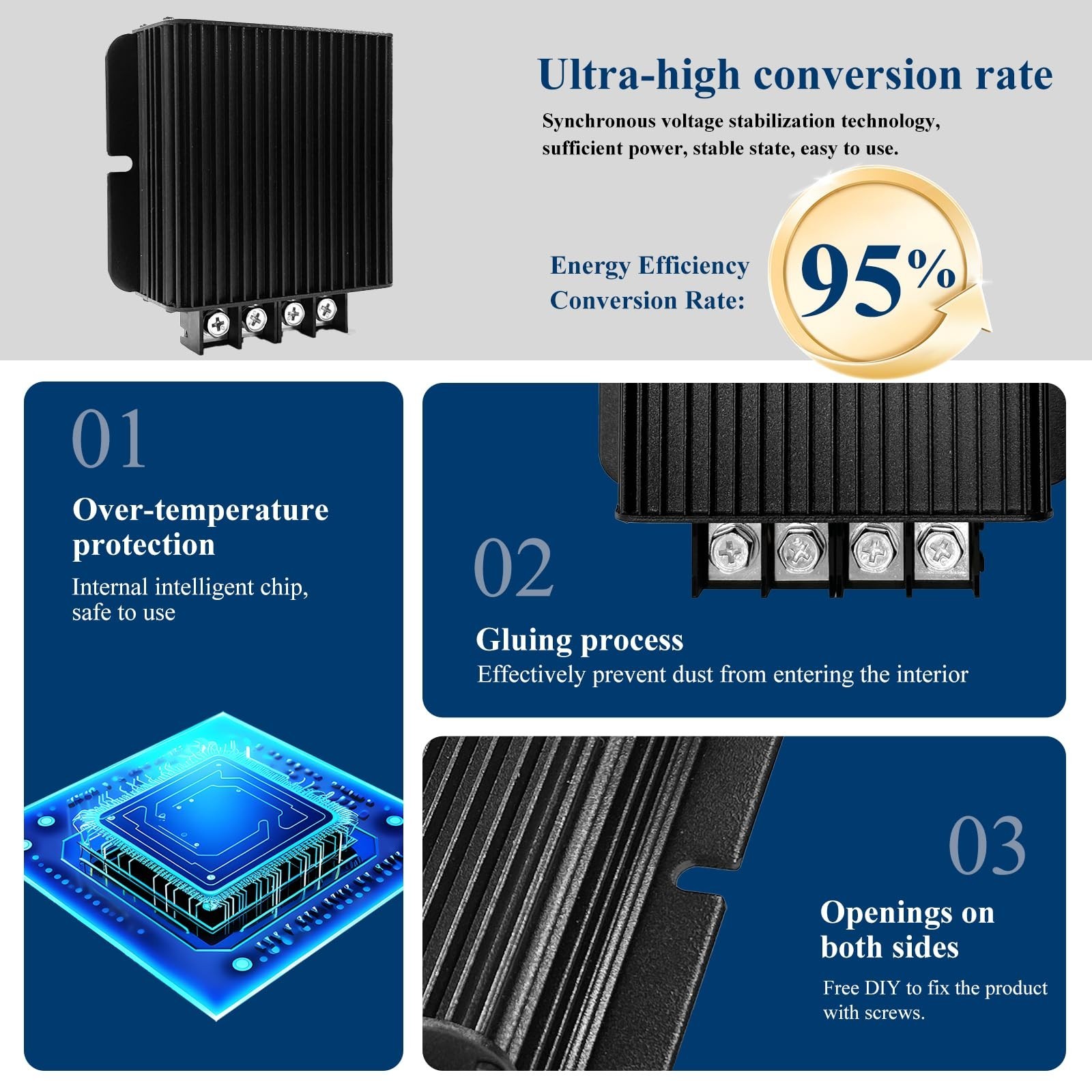 600W Dc-Dc 24V 25A Power Converter 12V to 24V Step-Up Transformer, Shockproof…