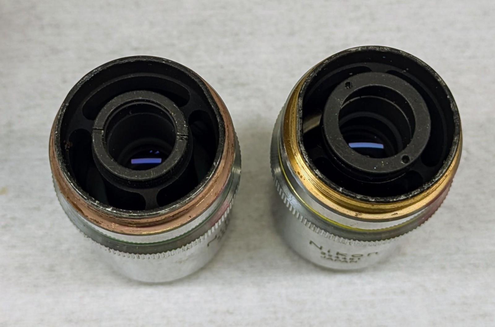 Nikon BD Plan 100, 20, and 10 objective lenses 331108 324684 324451