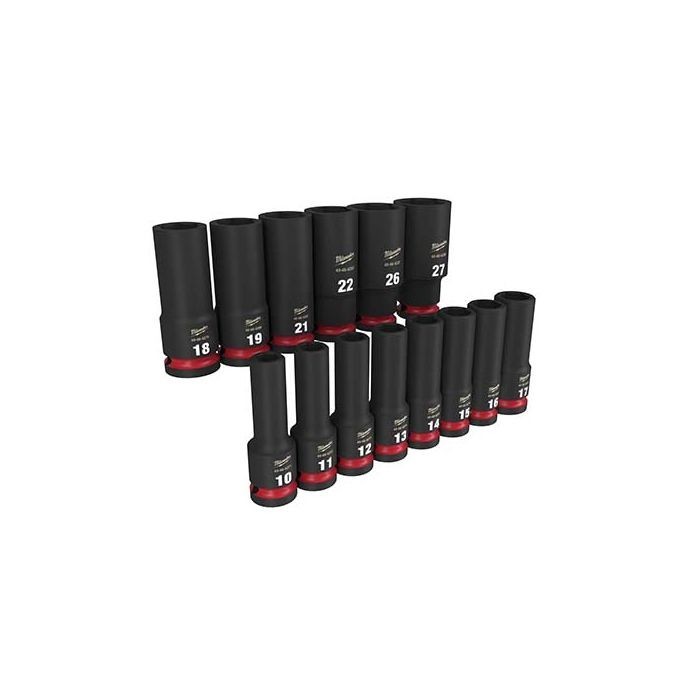 Milwaukee 49-66-7014 SHOCKWAVE 1/2″ Drive Long Socket Set 14pc