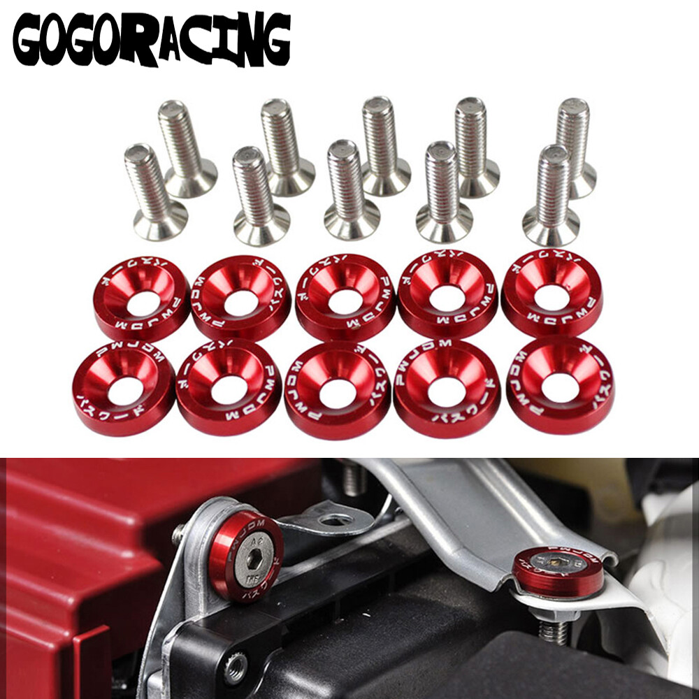10/20/40/100PC Universal JDM Fender Washers & Bolts Bumper Nut Car Engine Screw