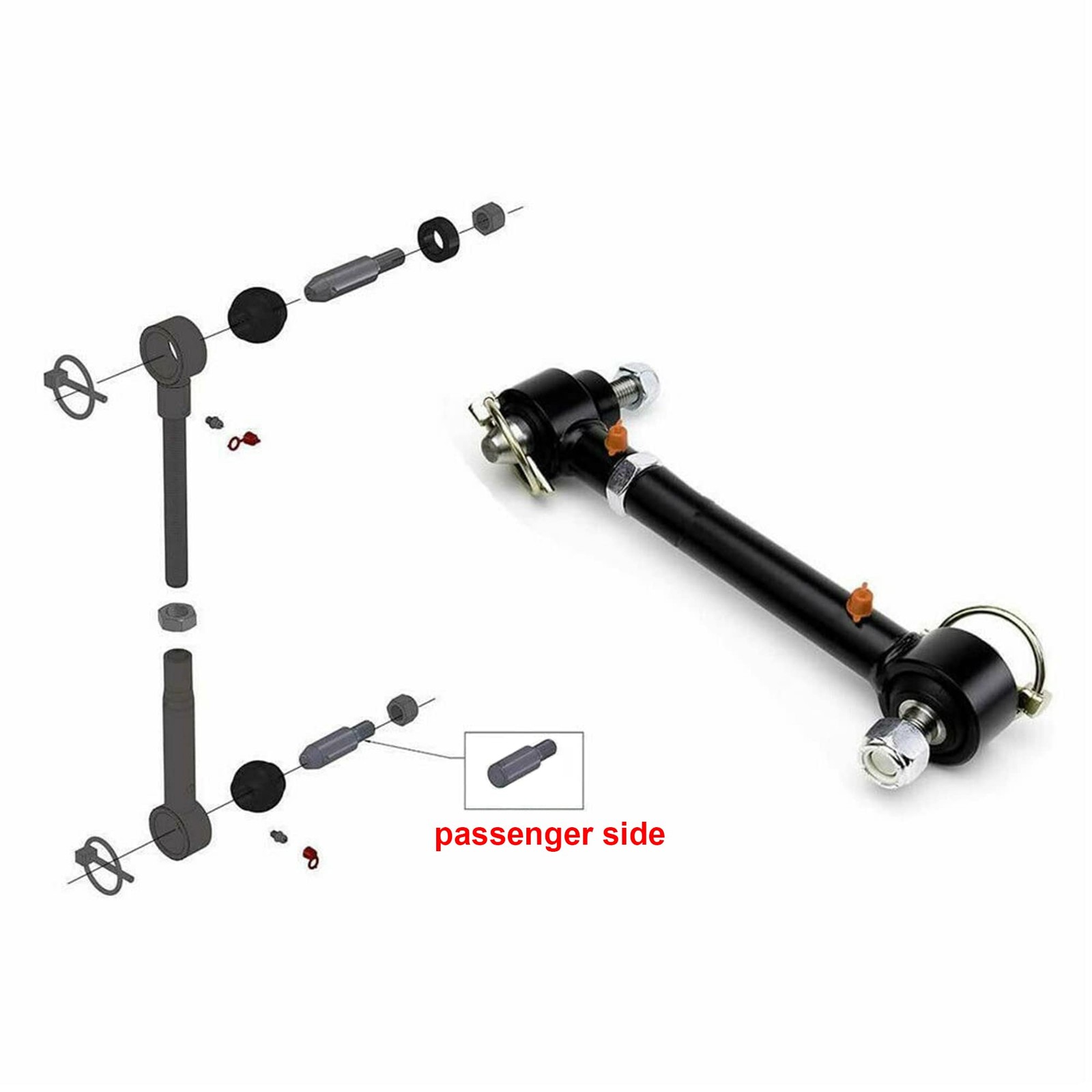 Front Adj SwayBar Link Quick Disconnect Jeep Wrangler TJ 97-06 2.5-6in Lift 2030