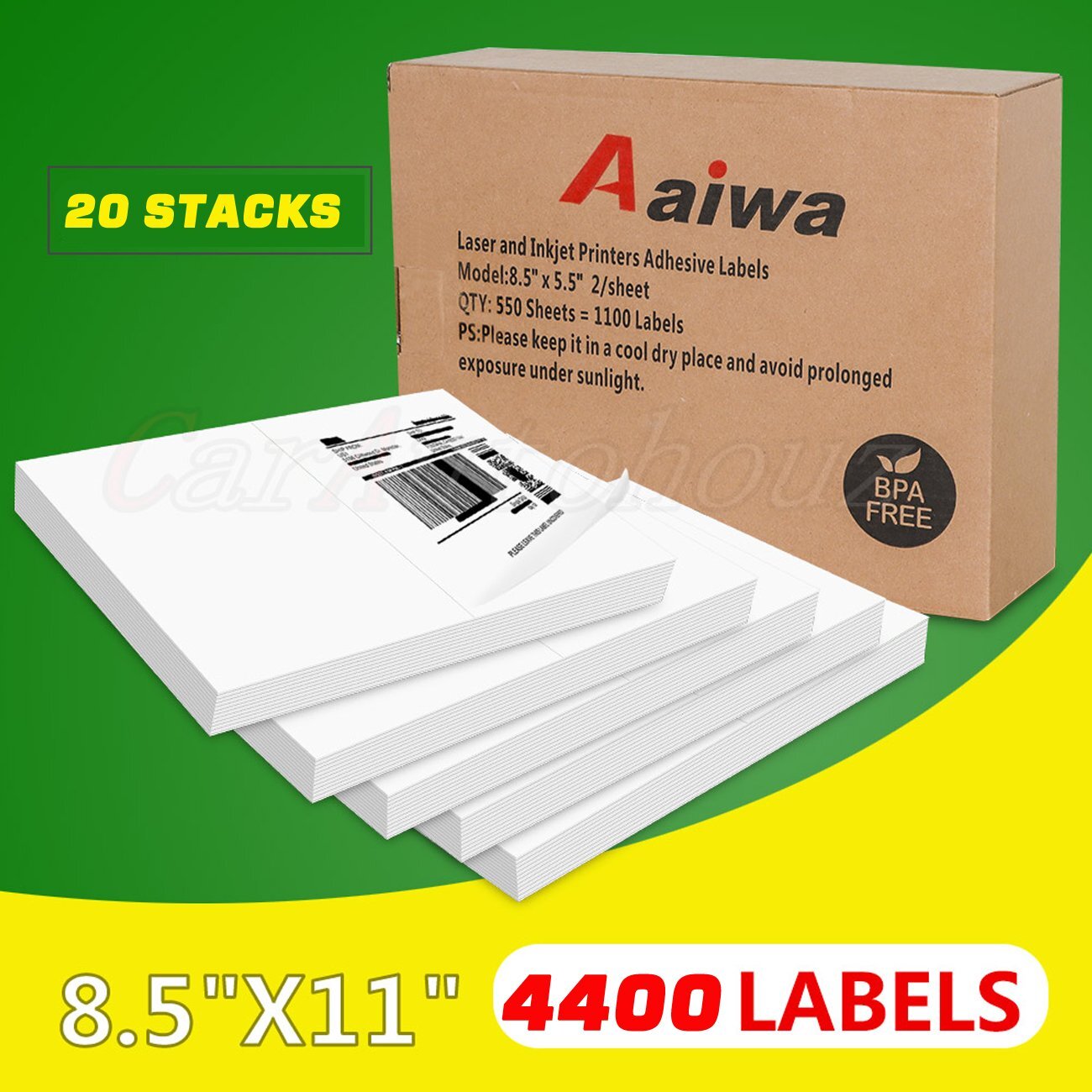 220-11000pcs 8.5 x 5.5″ Shipping Labels Half Sheets Blank Self Adhesive