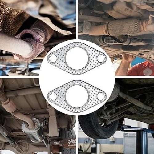 1.5 Inch 37mm Exhaust Gasket 2 Bolt for Muffler Flange Manifold H Size: 1.5 in