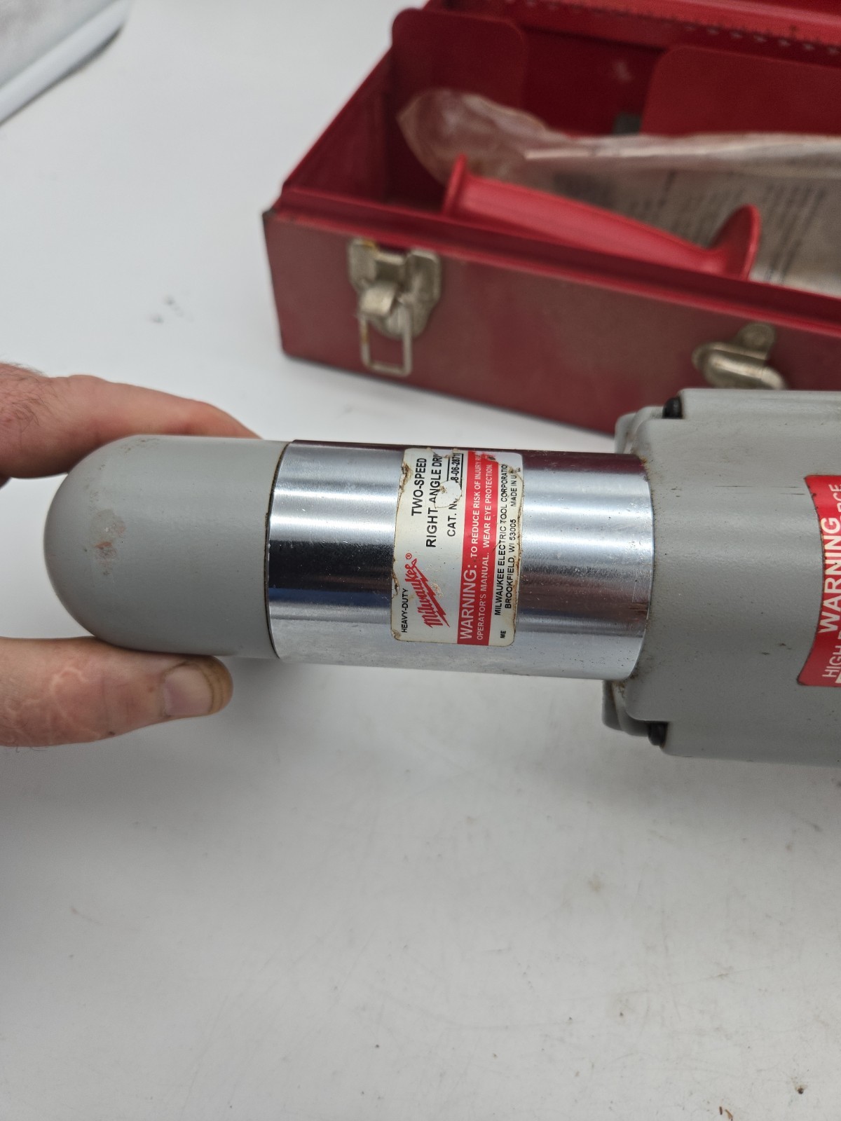 Milwaukee 1/2″ Two Speed Drill 48-06-2871 With Right Angle Drive 1107-1 (1CN)