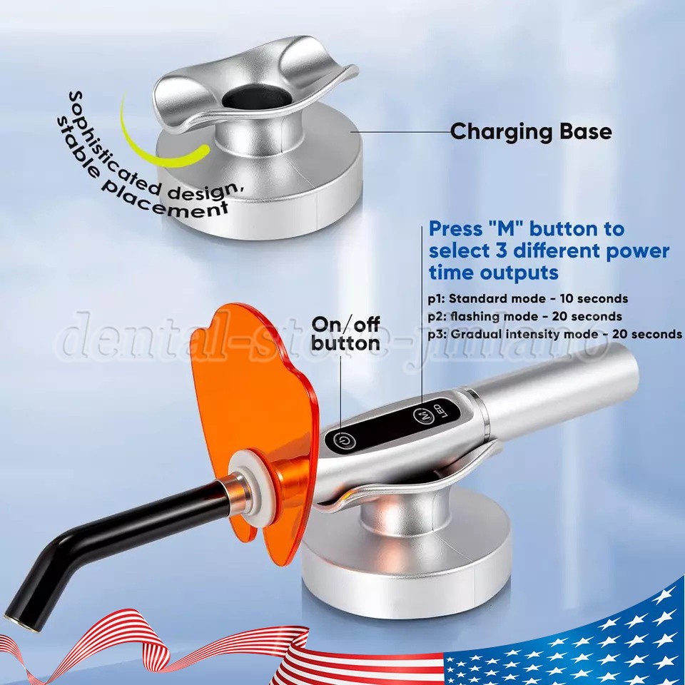 Dental Wireless Cordless LED Cure Curing Light Lamp 2000mw 5W Tool Resin Cure