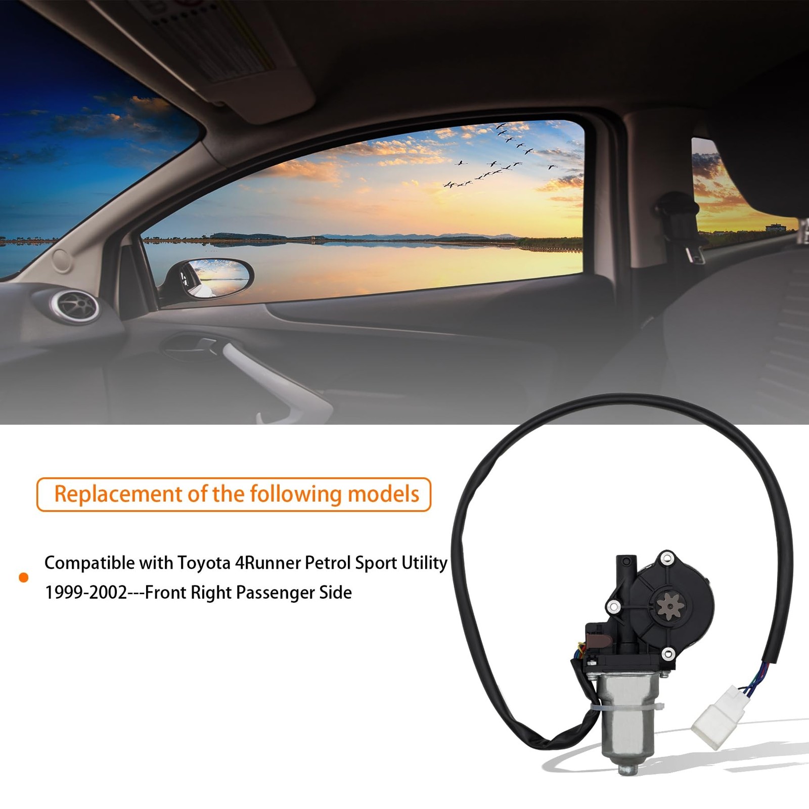 5 pins Front Right Passenger Side Power Window Motor Compatible with Toyota 4…