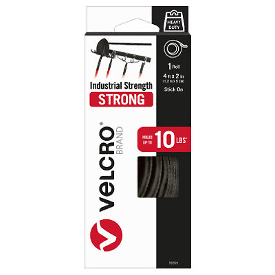 VELCRO Brand 90593 Industrial Strength Fastener Tape, Black, 4 Ft. x 2 In. –