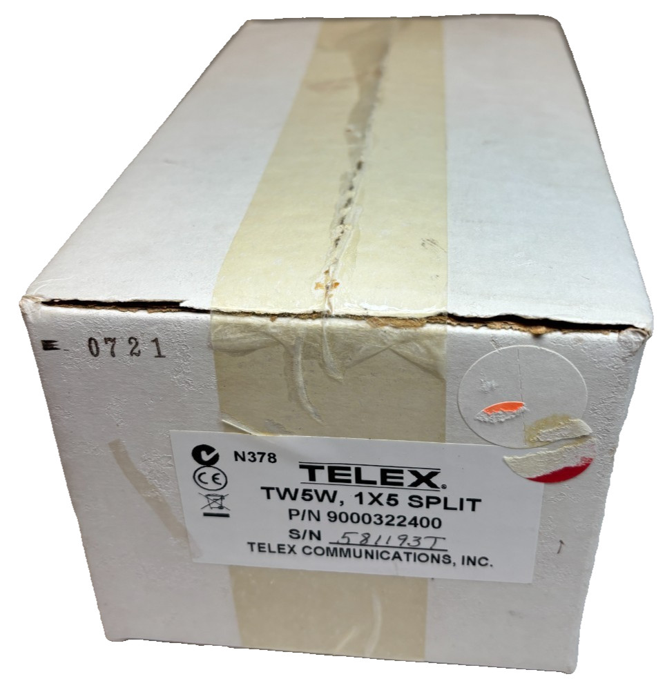 Telex/RTS TW-5W, 1×5 2CH 3-pin XLR-type Passive Splitter – New Old Stock!