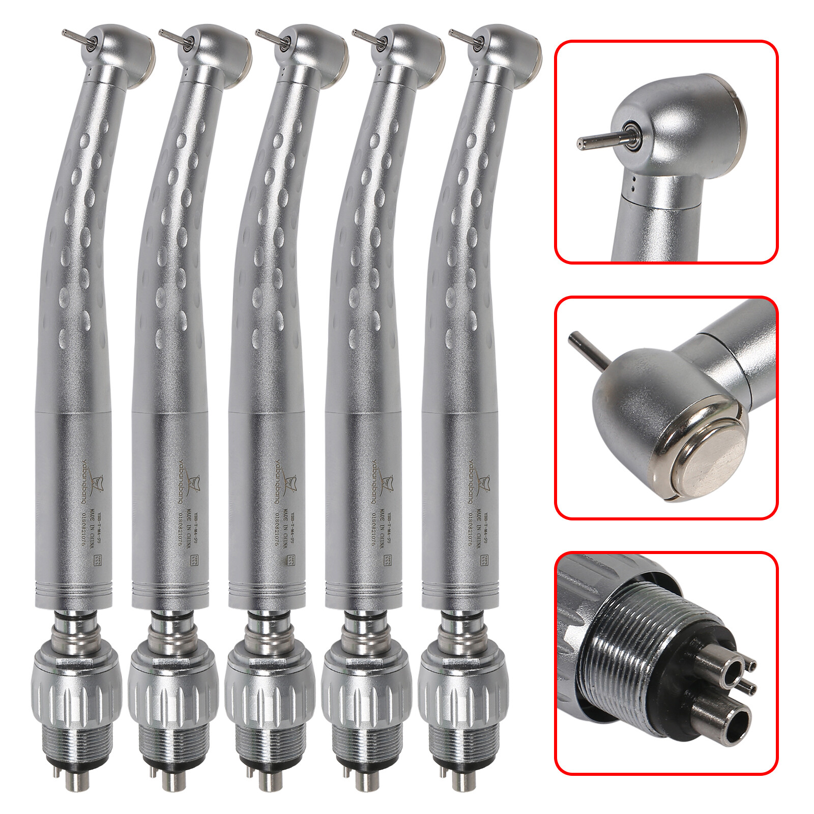 5 Yabangbang Dental High Speed Handpiece Big Turbine with 4 Holes Coupler swivel