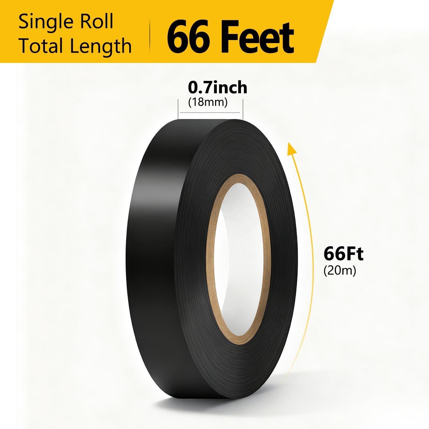 20 Pack Black Electrical Tape 3/4″ x 66ft Waterproof High Temperature Resistance