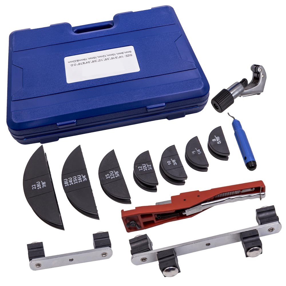 HVAC Ratcheting Pipe Tube Bender Tool Kit 1/2» 1/4″-7/8″ 90 Bending 7 Dies