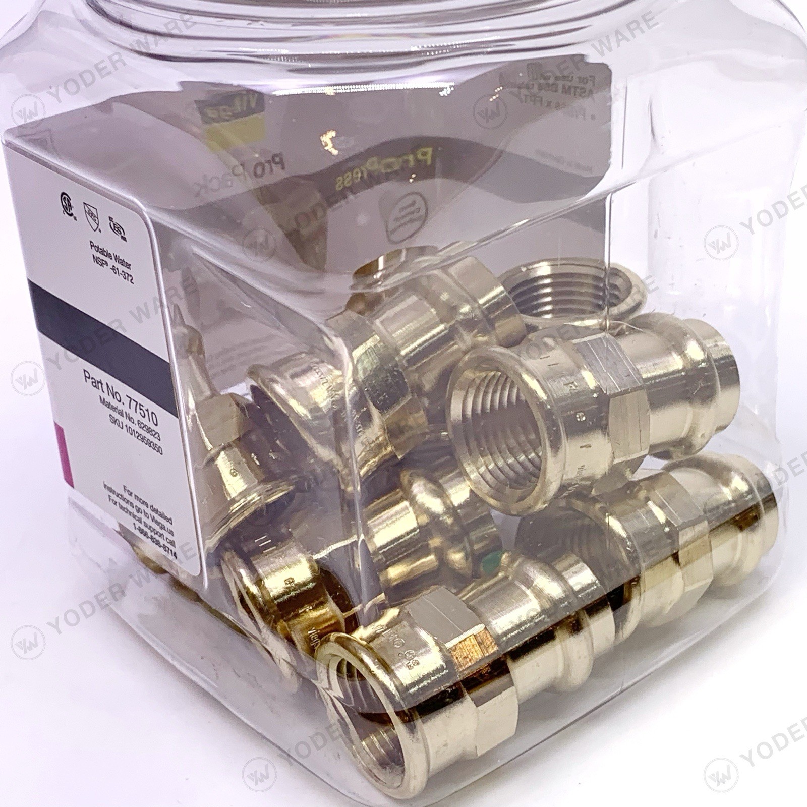 Viega ProPress 1/2 in. Press x 1/2 in. FPT Zero-Lead Bronze Adapter (10-Pack)