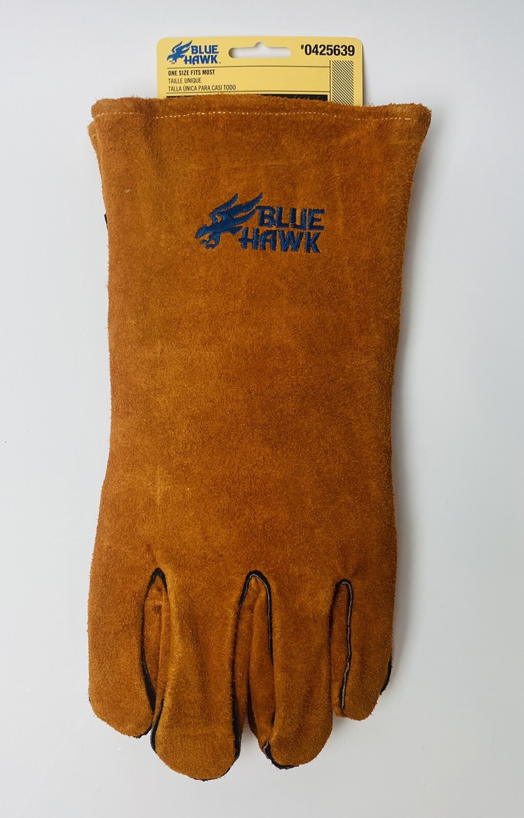 3 Pair Welding Gloves Blue Hawk Leather W/ Cotton Lining Size Large/XLarge