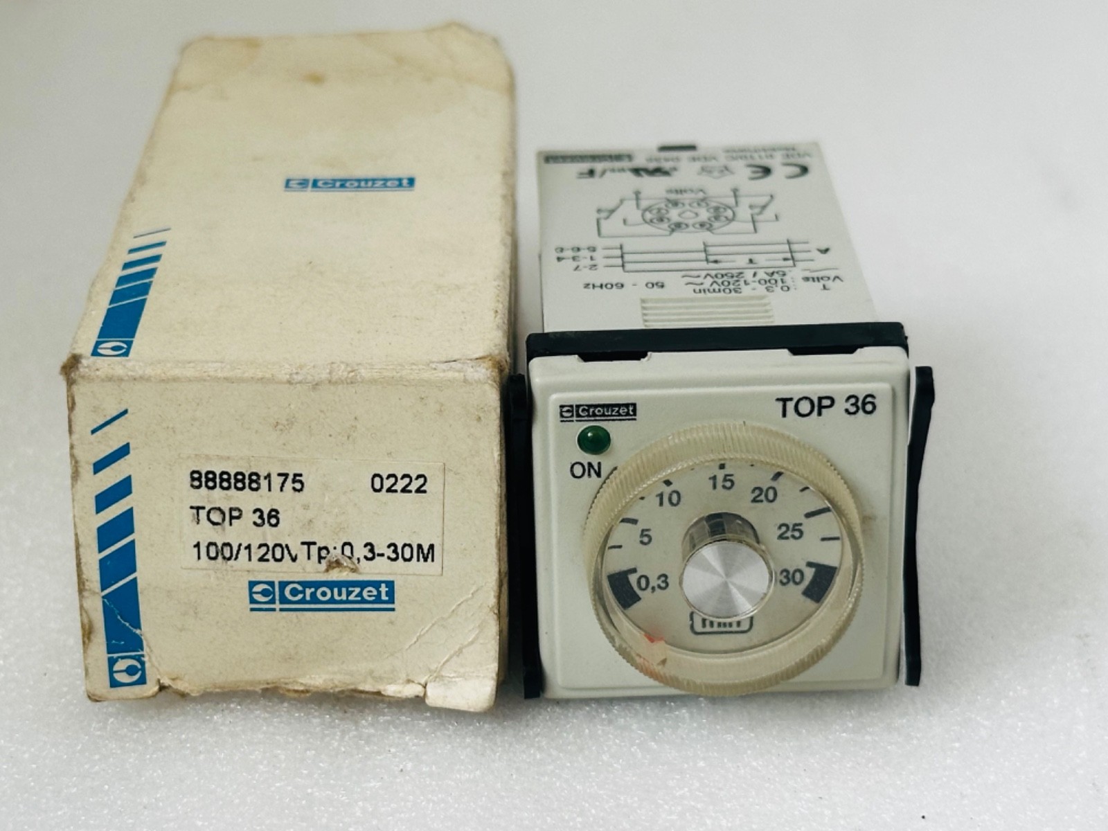 NEW CROUZET TOP 36 0,3-30min 8-Pin Time Relay TOP36 100-120V 88 888 175 TOP-36