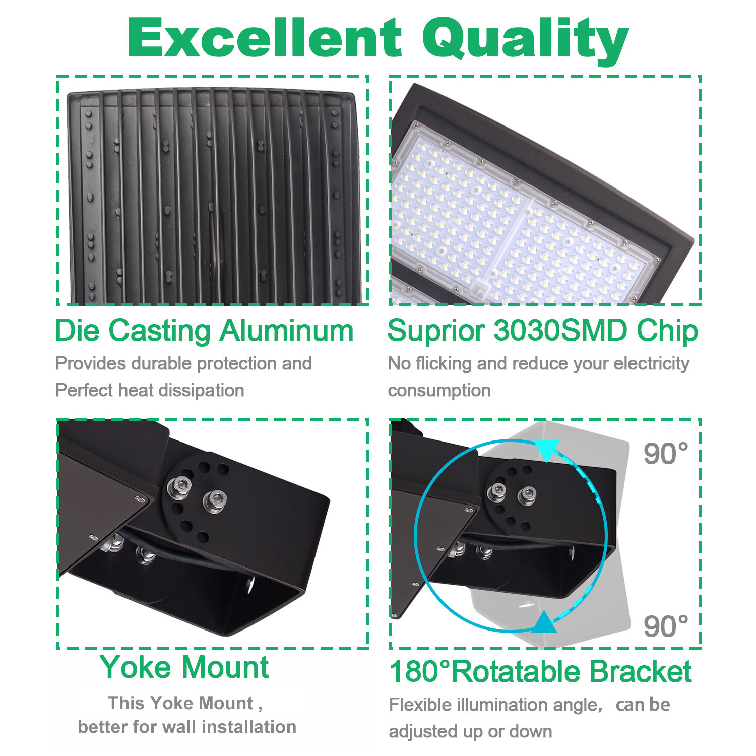 300W LED Shoebox Parking Lot light Fixture with Dusk to Dawn Photocell 5000K DLC
