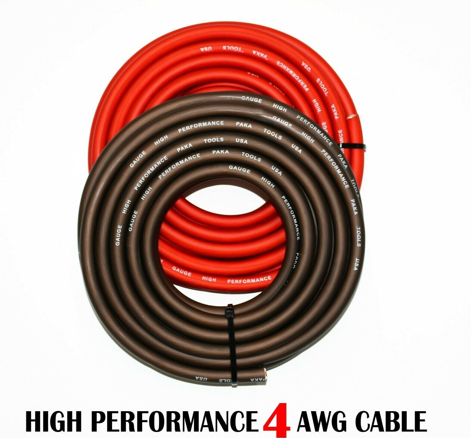 GROUND CABLE 4 AWG Per-Foot CAR BATTERY CABLE ,RED OR BLACK,25 YEARS WARRANTY
