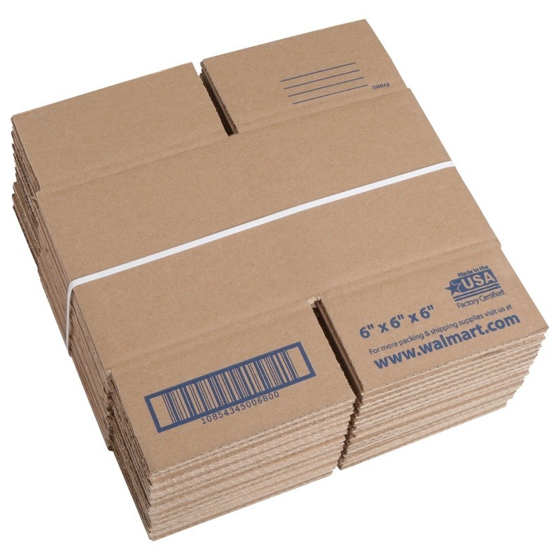 30-Count Recycled Shipping Boxes 6x6x6 Small Kraft Packaging Moving Box New