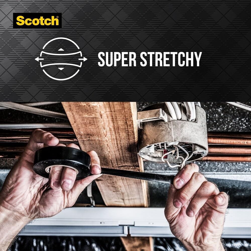 Scotch Vinyl 700 Electrical Tape, 1 Roll, Black, 3/4-in x 66-ft,