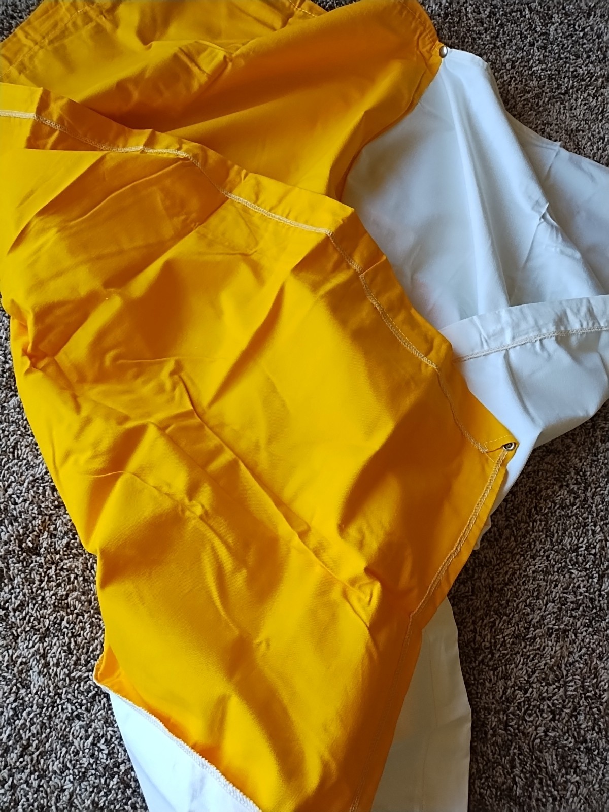 3-Bow Tractor Canopy Replacement Cover 40″ Canvas Yellow White Buggy Top Snowco