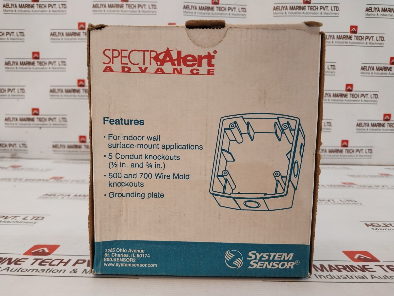 System Sensor SBBR Wall-Mount Surface-Mount Back Box, Red