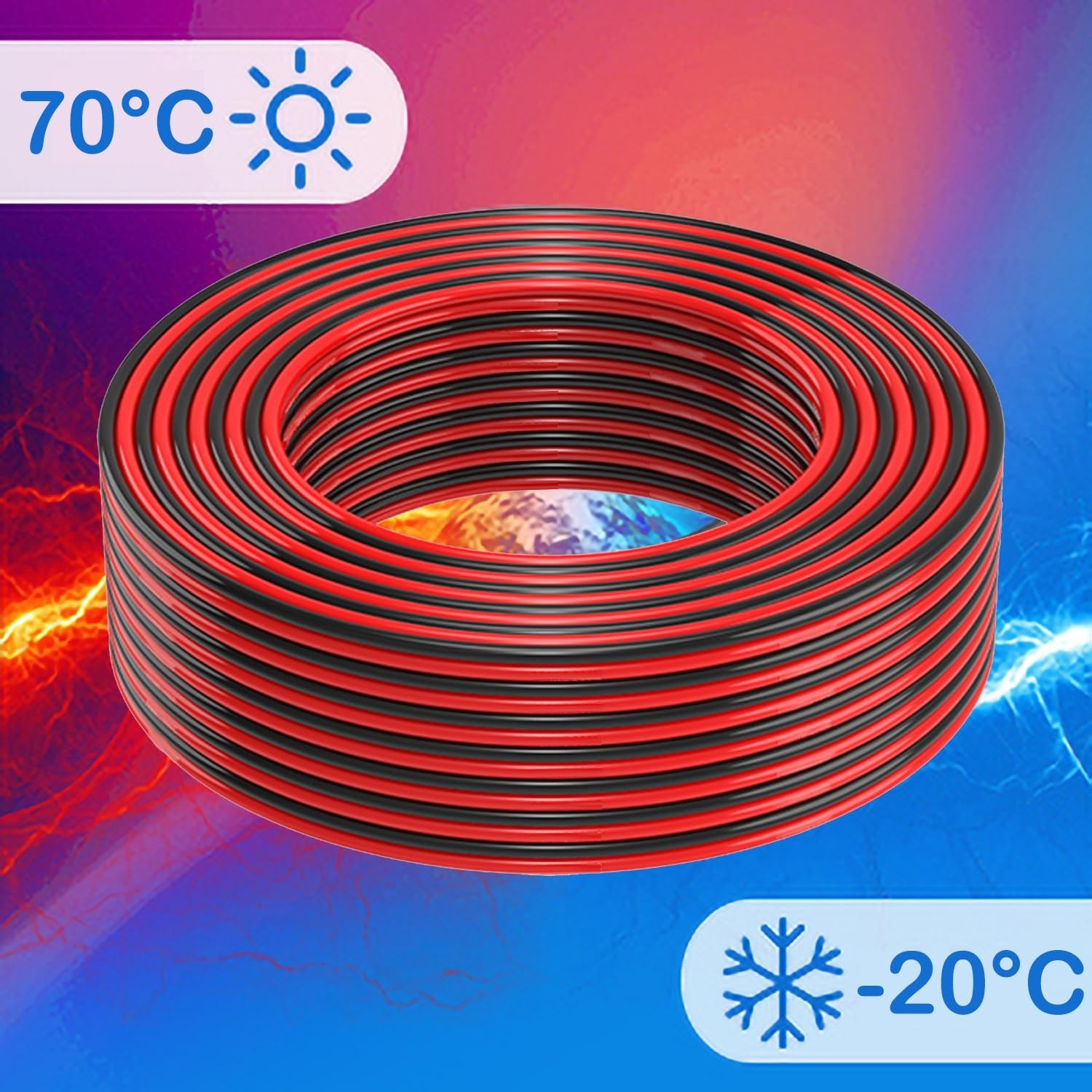 20 Gauge 2 Conductors 30FT Electrical Wire, Red Black Cable, Flexible Low Vol…