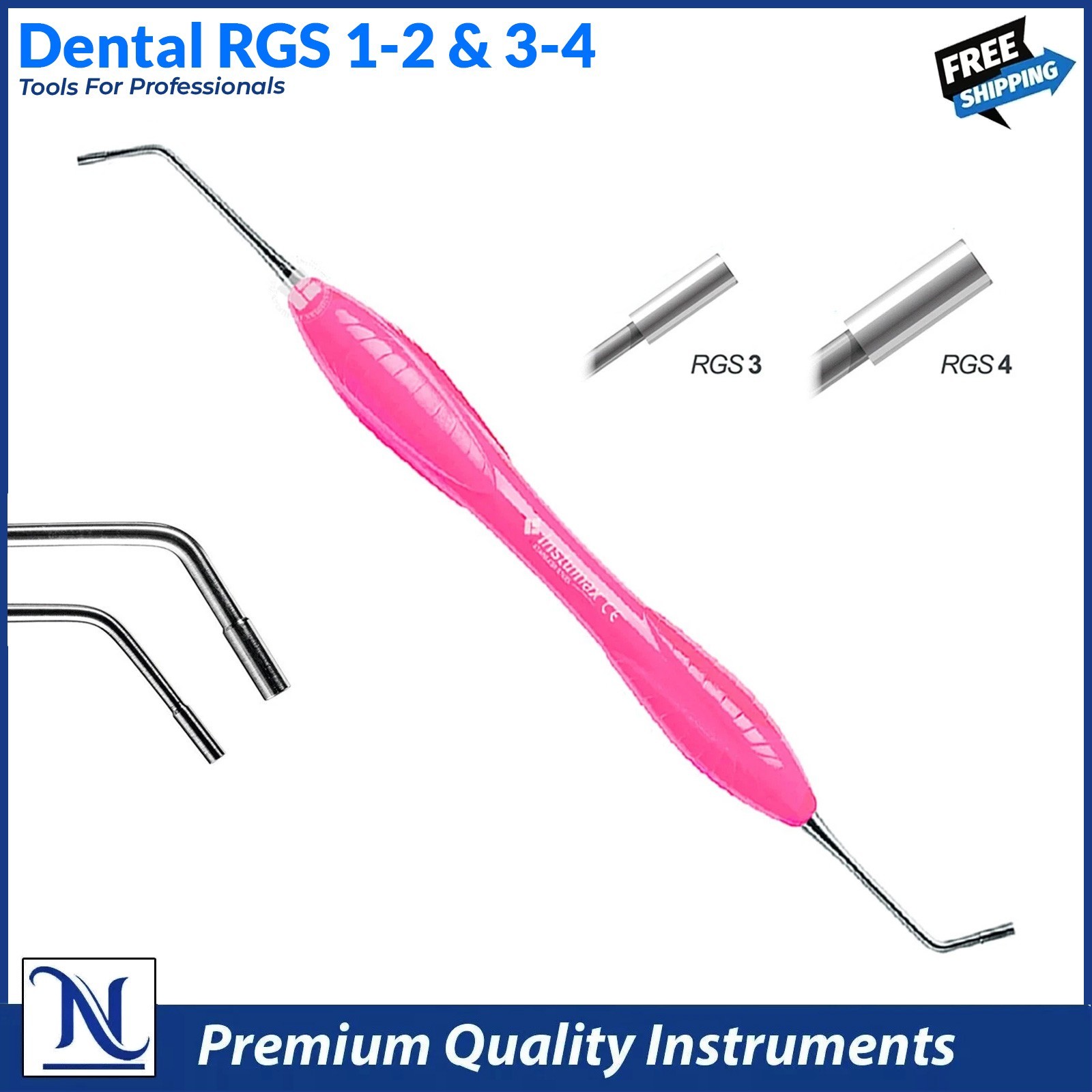 Dental Instrument RGS 1-2 / 3-4 Silicone Handle Depth Dimensions for Restoration