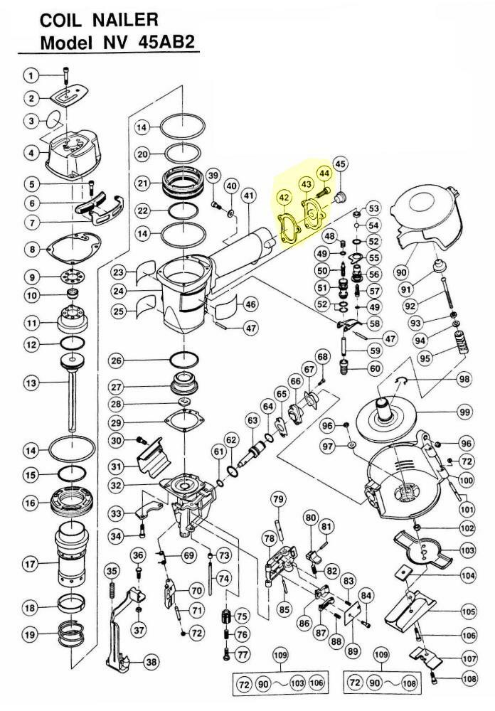 CoFast® High quality End Cap set 880-036for Aftermarket Hitachi NV45AB2 Roofing