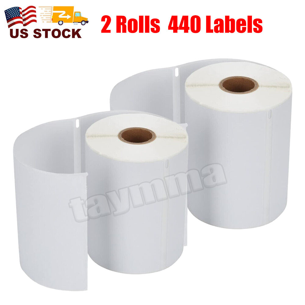2 Rolls Direct Thermal Shipping Labels 4×6″ 220/Roll 1744907 DYMO 4XL Compatible