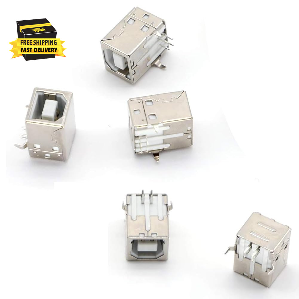 USB Type B Female Port 4-Pin 90 Degree B Solder Jack PCB Mount DIP Socket Connec