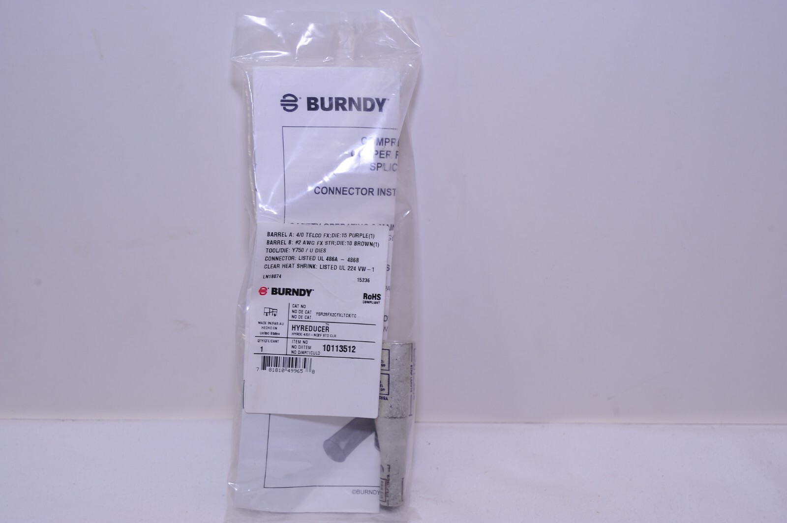 Burndy Hyreducer kit Die:15 purple to Die:10 brown Item No: 10113512