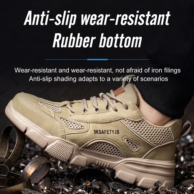 Mens Mesh Safety Shoes Steel Toe Work Boots Indestructible Lightweight Sneakers