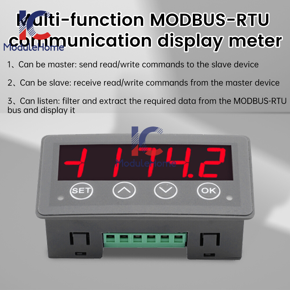 MODBUS-RTU Communication Display Meter RS485 Master-Slave-Monited DC 8-25V New-