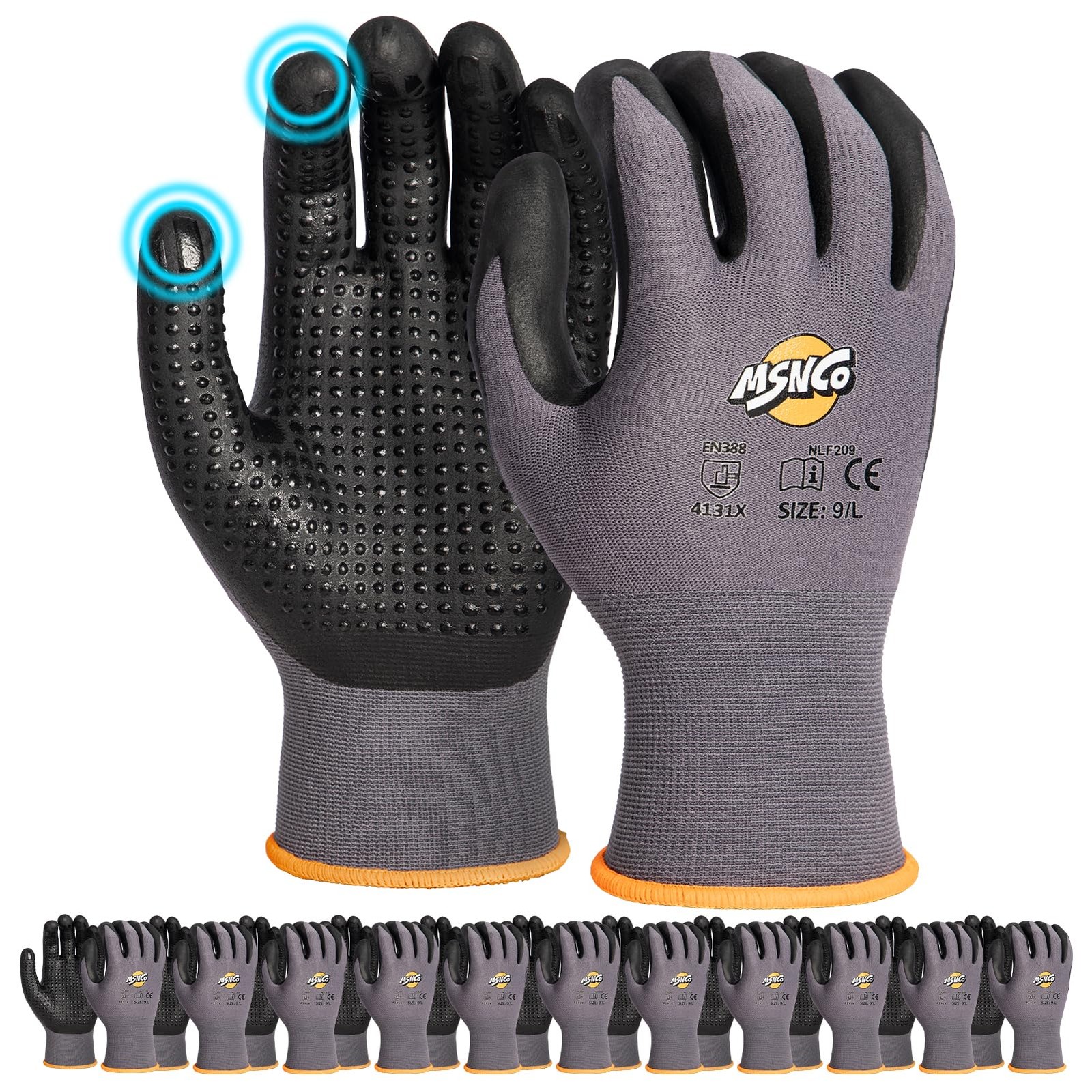 Safety Work Gloves 6/12 Pairs Micro Foam Nitrile Coated Endurance Seamless Kn…