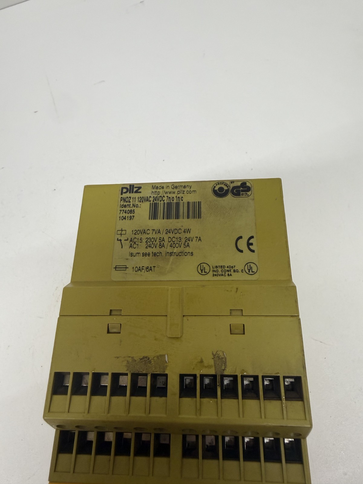 Pilz PN0Z-11-120VAC-24VDC-7n/0-1n/c Safety Relay PNOZ-11-120VAC-24VDC-7N
